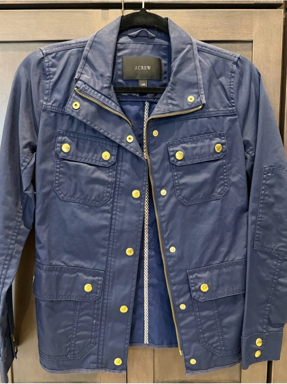 J. Crew navy Utility Jacket with Gold Hardware xxs - Picture 2 of 4